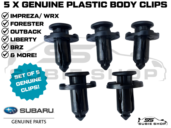 5 X GENUINE Subaru Liberty Outback Forester BRZ Impreza WRX Trim Plastic Clips Clip Set
