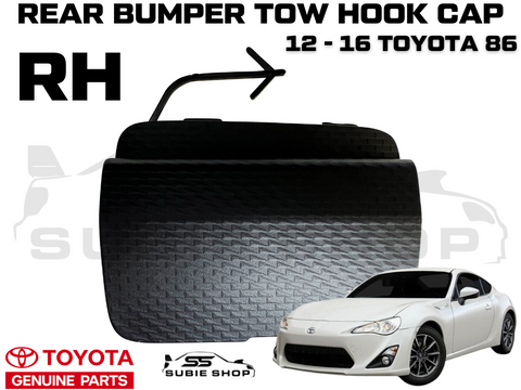 New GENUINE Toyota 86 12 -16 Rear Bumper Bar Tow Hook Cap Cover Matt Black Right