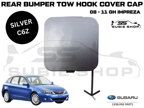 GENUINE Subaru Impreza 08-11 GH G3 Rear Bumper Bar Tow Hook Cap Cover Silver C6Z