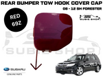 GENUINE Subaru Forester 08 - 12 SH XT Rear Bumper Bar Tow Hook Cap Cover Red 69Z