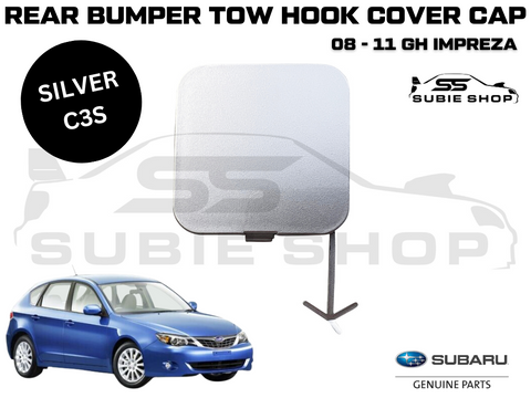 GENUINE Subaru Impreza 08-11 GH G3 Rear Bumper Bar Tow Hook Cap Cover Silver C3S