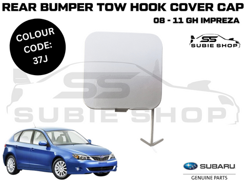 GENUINE Subaru Impreza 08-11 GH G3 Rear Bumper Bar Tow Hook Cap Cover White 37J
