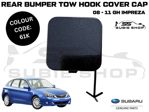 GENUINE Subaru Impreza 08-11 GH G3 Rear Bumper Bar Tow Hook Cap Cover Grey 61K
