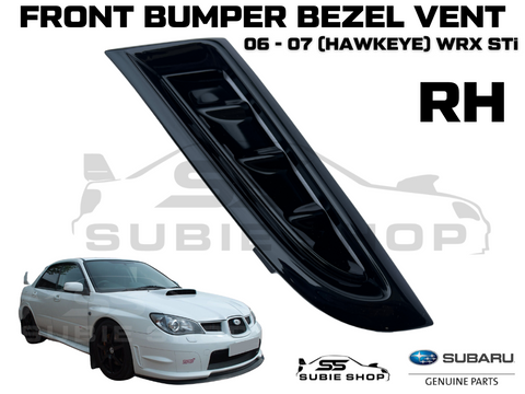Genuine 06-07 Subaru Impreza WRX Hawkeye STi Bumper Cover Vent Trim Panel Black
