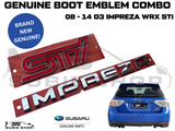 NEW Genuine Subaru Impreza G3 Hatch WRX STi 8-14 Boot Letters Badge Decal Emblem