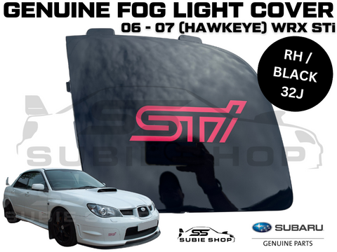 Genuine 06-07 Subaru Impreza WRX Hawkeye STi Fog Light Cover Surround Black 32J