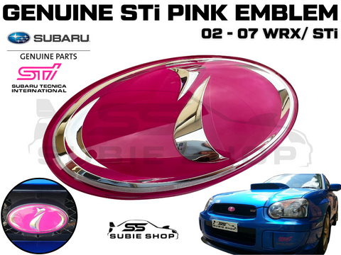 NEW OEM Genuine JDM Subaru Impreza WRX STI 02-07 Pink Front Grille Badge Emblem
