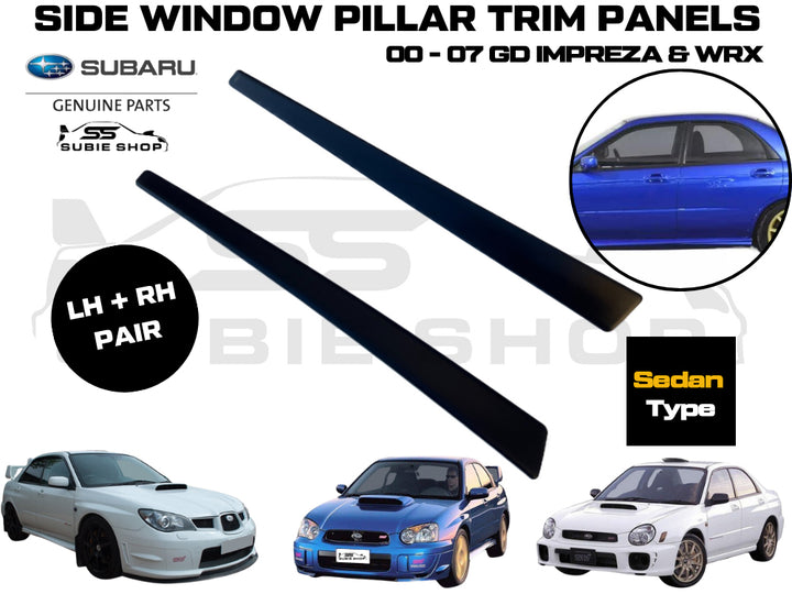 New GENUINE Subaru Impreza GD WRX 00-07 Pillar Side Window Trim Panel Cover Pair