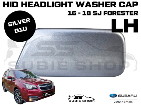 New Genuine Headlight Washer Cap Cover 16-18 Subaru Forester SJ Silver G1U Left