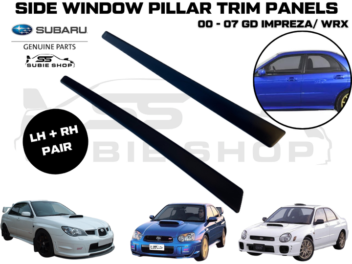 New GENUINE Subaru Impreza GD WRX 00-07 Pillar Side Window Trim Panel Cover Pair