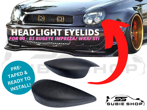 Headlight Eye Lid Eyelid Covers For Bugeye 00-03 GD GG Subaru Impreza WRX STi
