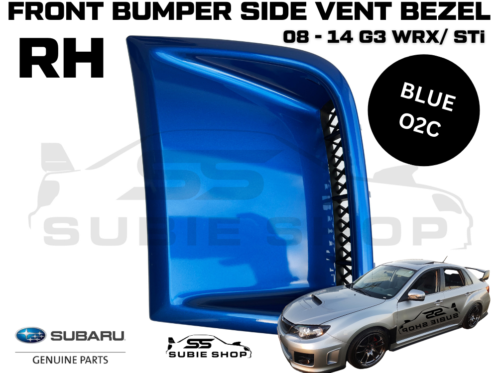 GENUINE Subaru Impreza 08 - 14 G3 WRX STi Front Bumper Side Vent Bezel Blue 02C