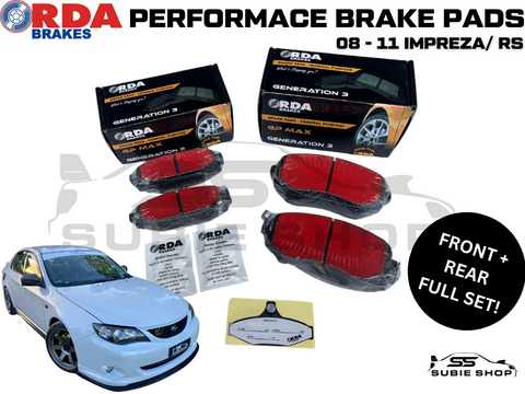 Performance Brakes Brake Pads Upgrade Kit 08 - 11 GH for Subaru Impreza / RS