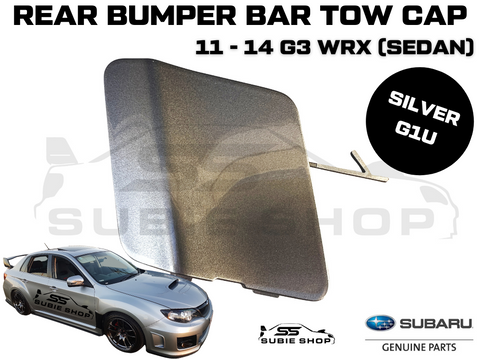 GENUINE Subaru Impreza 11-14 G3 WRX Rear Bumper Bar Tow Hook Cap Cover Silver G1