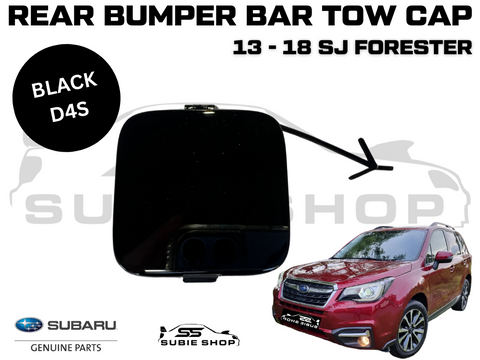 GENUINE Subaru Forester 2013 -18 SJ Rear Bumper Bar Tow Hook Cap Cover Black D4S