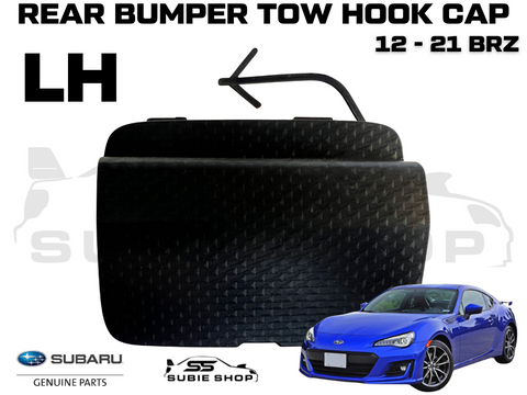 New GENUINE Subaru BRZ 12 -21 Rear Bumper Bar Tow Hook Cap Cover Matt Black Left