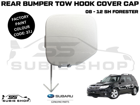 GENUINE Subaru Forester 08 - 12 SH XT Rear Bumper Bar Tow Hook Cover White 37J