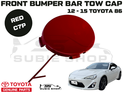 New OEM GENUINE Toyota 86 12 - 15 Front Bumper Bar Tow Hook Cap Cover Red C7P