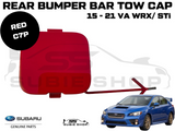 GENUINE Subaru VA WRX Sti 2015 -21 Rear Bumper Bar Tow Hook Cap Cover Red C7P