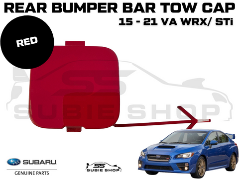 GENUINE Subaru VA WRX Sti 2015 -21 Rear Bumper Bar Tow Hook Cap Cover Red Light