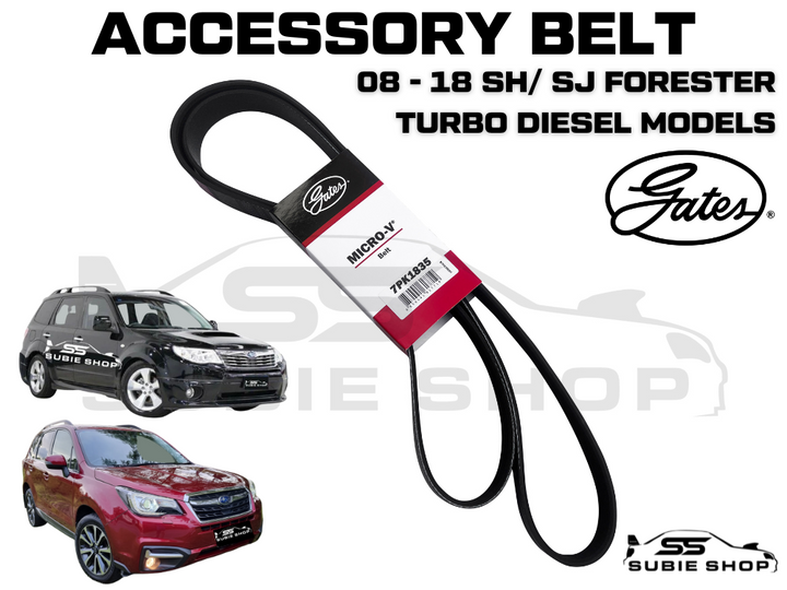 Gates Accessory Serpentine Belt For Subaru Forester SH & SJ Turbo Diesel 08 - 18