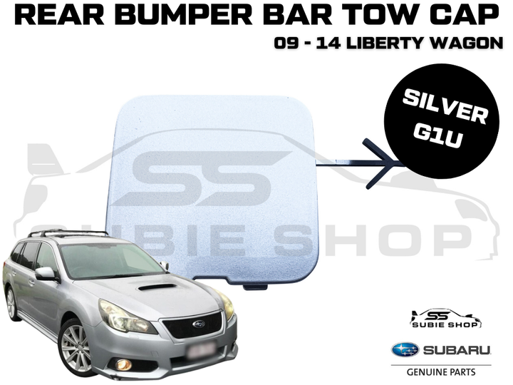 GENUINE Subaru Liberty Wagon 09-14 Rear Bumper Bar Tow Hook Cap Cover Silver G1U