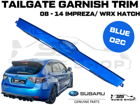 Genuine Subaru Impreza GH G3 WRX 08-14 Rear Hatch Boot Tailgate Garnish Trim Blue 02C