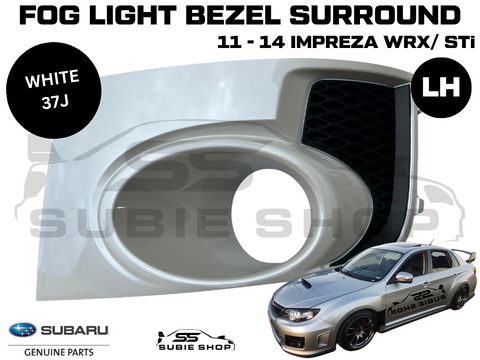 Genuine Subaru Impreza 11-14 WRX STi Fog Light Bezel Cover Surround White 37J LH