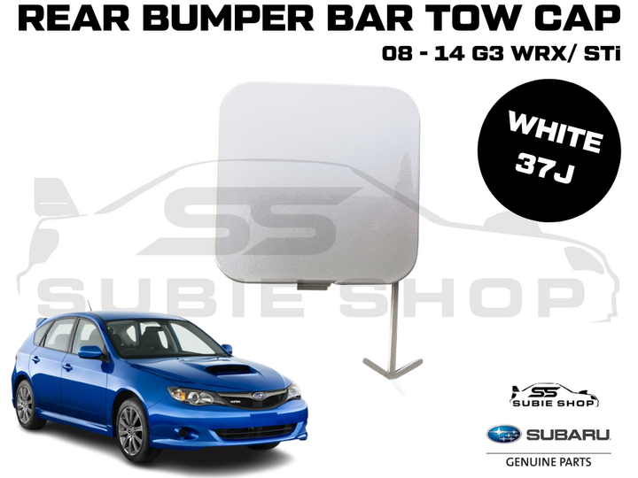 GENUINE Subaru Impreza G3 WRX STi 08-14 Rear Bumper Bar Tow Hook Cap Cover White
