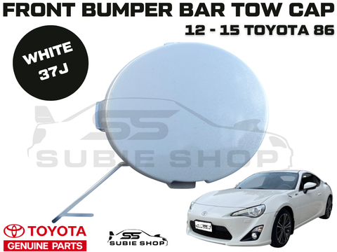 New OEM GENUINE Toyota 86 12 - 15 Front Bumper Bar Tow Hook Cap Cover White 37J