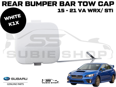 GENUINE Subaru VA WRX Sti 2015 - 21 Rear Bumper Bar Tow Hook Cap Cover White K1X
