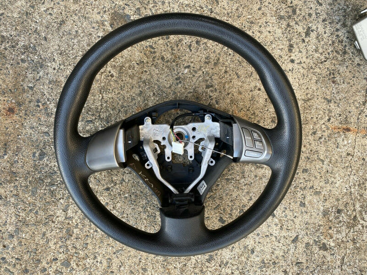 Subaru Impreza 08 - 14 GH G3 Hatch Leather Steering Wheel Black Silver Buttons