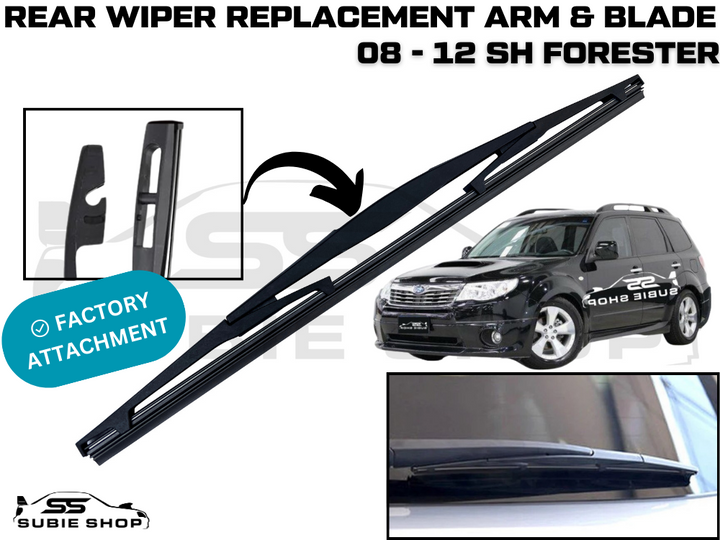 Rear Windscreen Wiper + Blade Tailgate Window 14" For 08 - 12 Subaru SH Forester