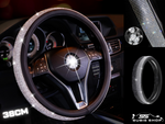 Universal Rhinestone White Luxury Crystal Bling Sparkle Car Steering Wheel Cover