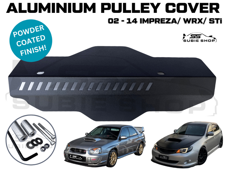 Powder Coated Aluminum Accessory Belt Pulley Cover Guard For Subaru Impreza WRX
