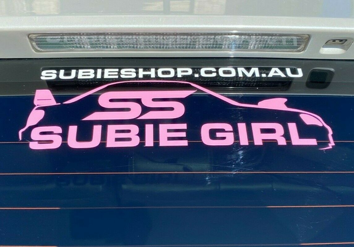 Official SUBIE GIRL Pink Exterior Panel Window Vinyl Decal Sticker For ...