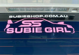 Official SUBIE GIRL Pink Exterior Panel Window Vinyl Decal Sticker For Subaru