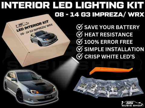 LED Interior White Light Bulb Lamp Kit For 08 - 14 Subaru Impreza GH G3 WRX/ STi