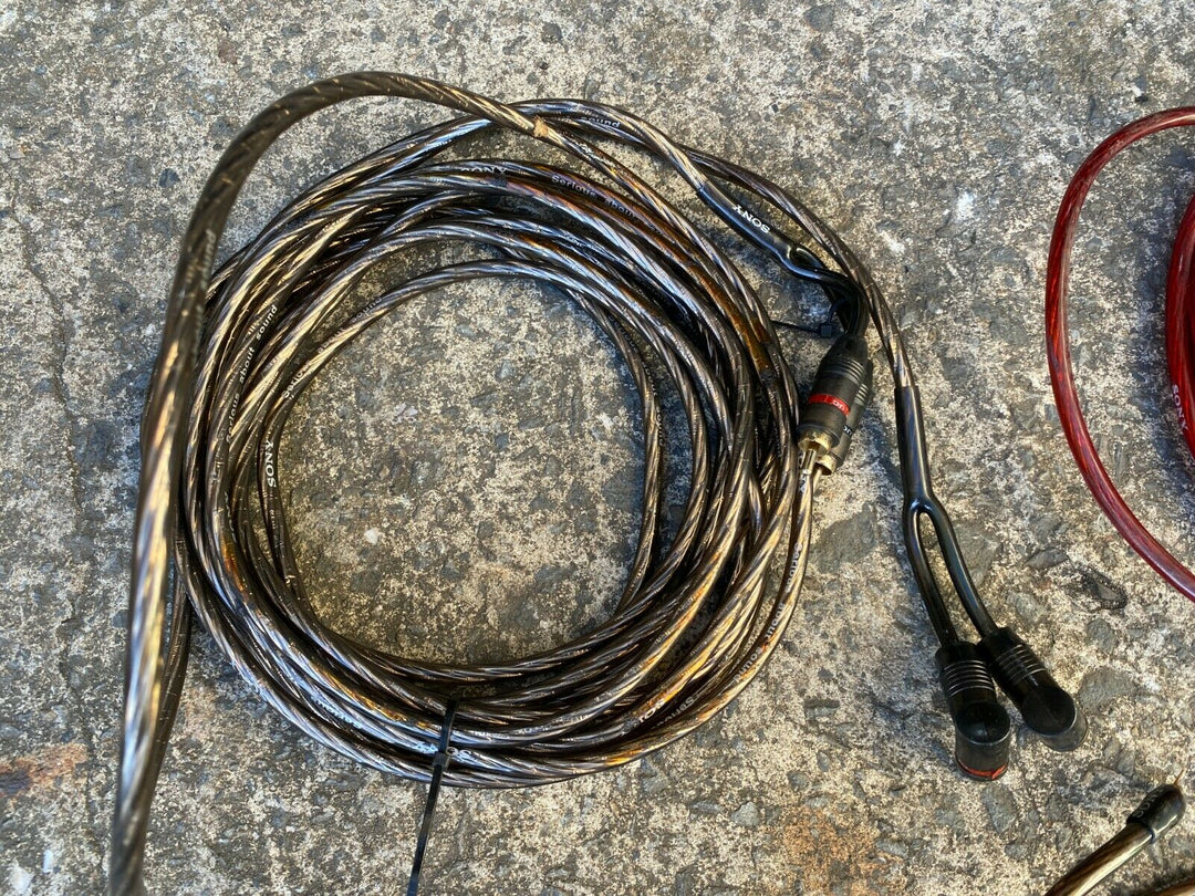 SONY Sub Amp Amplifier Car Audio Unit Stereo Speaker Fuse Earth RCA Wiring Kit