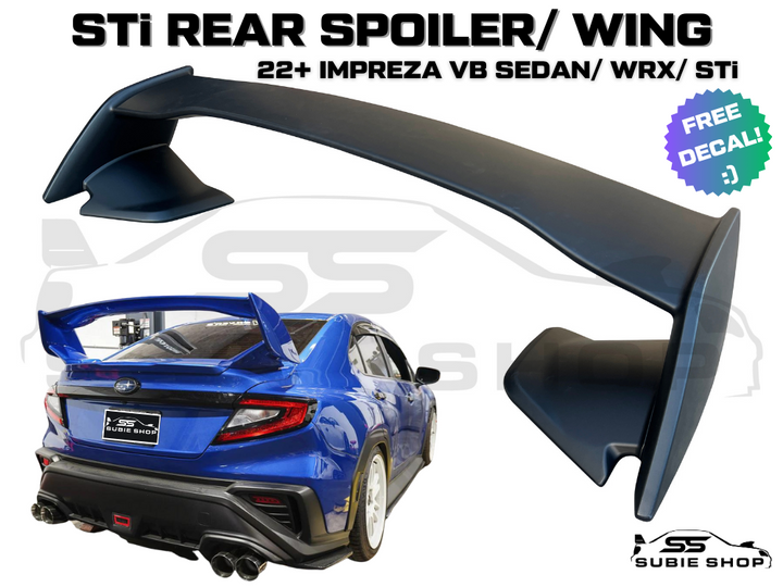 Rear Boot Lid Spoiler Wing For 22 - 23 Subaru Impreza Sedan WRX / STi VB