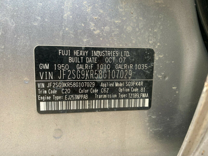 Subaru Forester 02 - 07 SG X XS XT Rear Tailgate Boot Trunk Cargo Mat Tray Liner