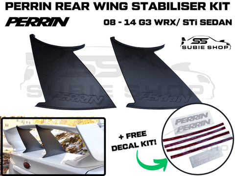 PERRIN Rear Wing Stabiliser Kit For 08 - 14 G3 GH Subaru Impreza WRX/ STi Sedan