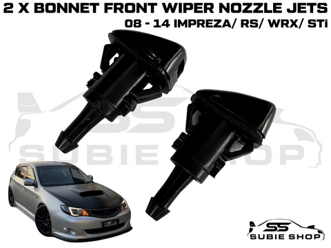 Bonnet Water Jet Nozzle Squirter Pair Set For 08 - 14 Subaru Impreza RS G3 WRX