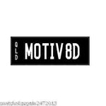 MOTIVATED MOTIV8D Car Number Plates Custom Prestige 7 Letter Silver On Black NEW