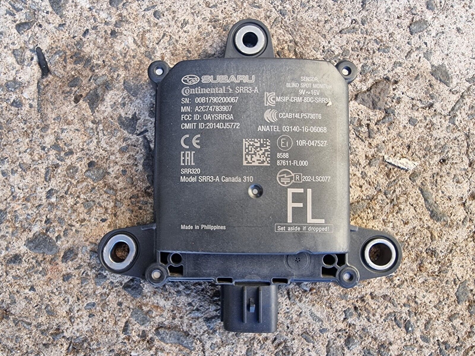 Subaru XV GT 2017 - 21 FB20 Blind Spot Monitoring Computer Control ECU ...
