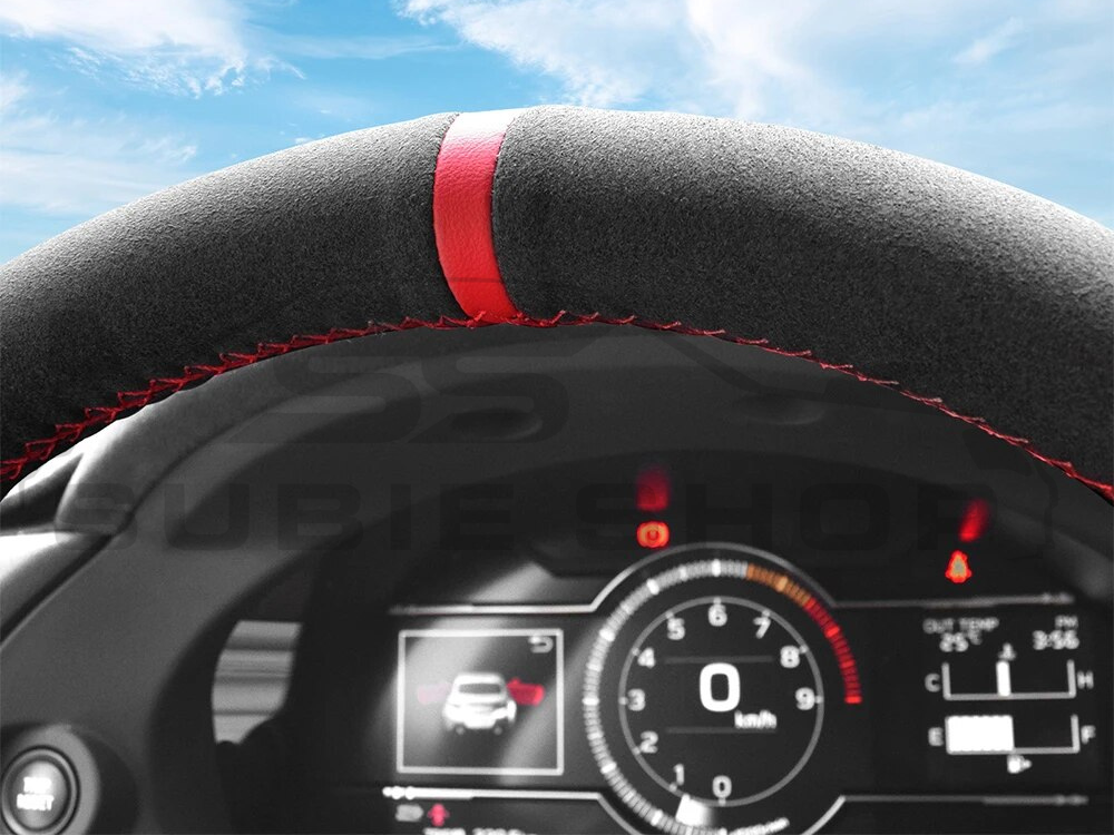 Black Suede Red Stitching Steering Wheel Stitch-on Wrap For Toyota 86 Black Suede Red Stitching Steering Wheel Stitch-on Wrap For Toyota 86