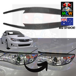 Carbon Fiber Headlight Eyelid Trim Decal Sticker Kit For 08 - 14 Subaru WRX STI