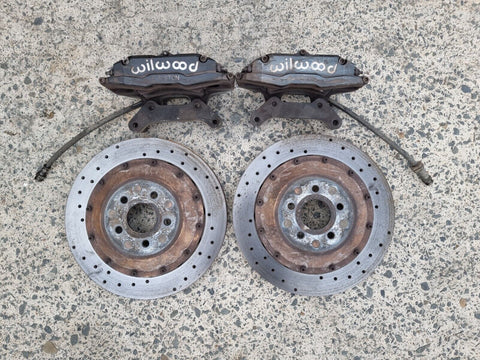 6 Pot Wilwood Front Brake Calipers Rotors For Subaru Liberty GT H6 Turbo 03-09