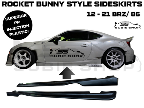 Rocket Bunny Style Side Skirts Extensions For 12 - 21 Subaru BRZ / Toyota 86