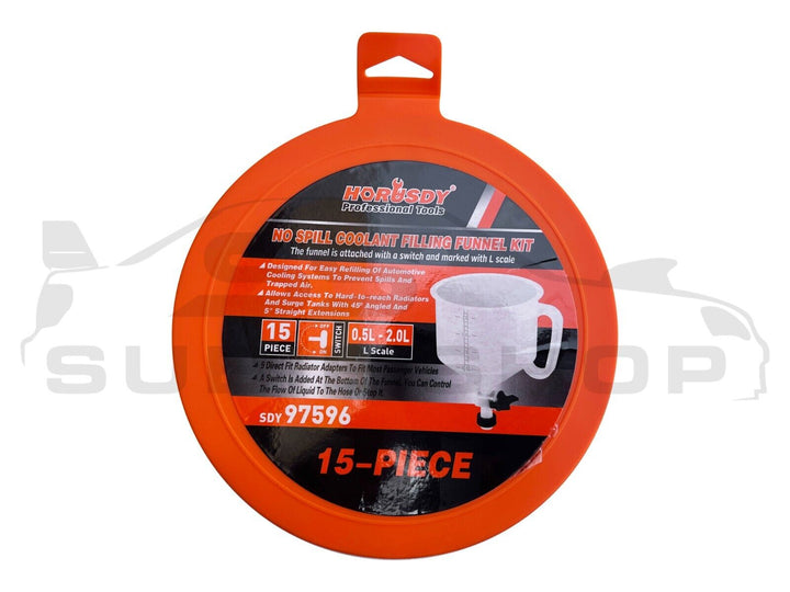 15 Pce Spill Proof Radiator Cooling System Coolant Bleed Kit Funnel Filler Refil
